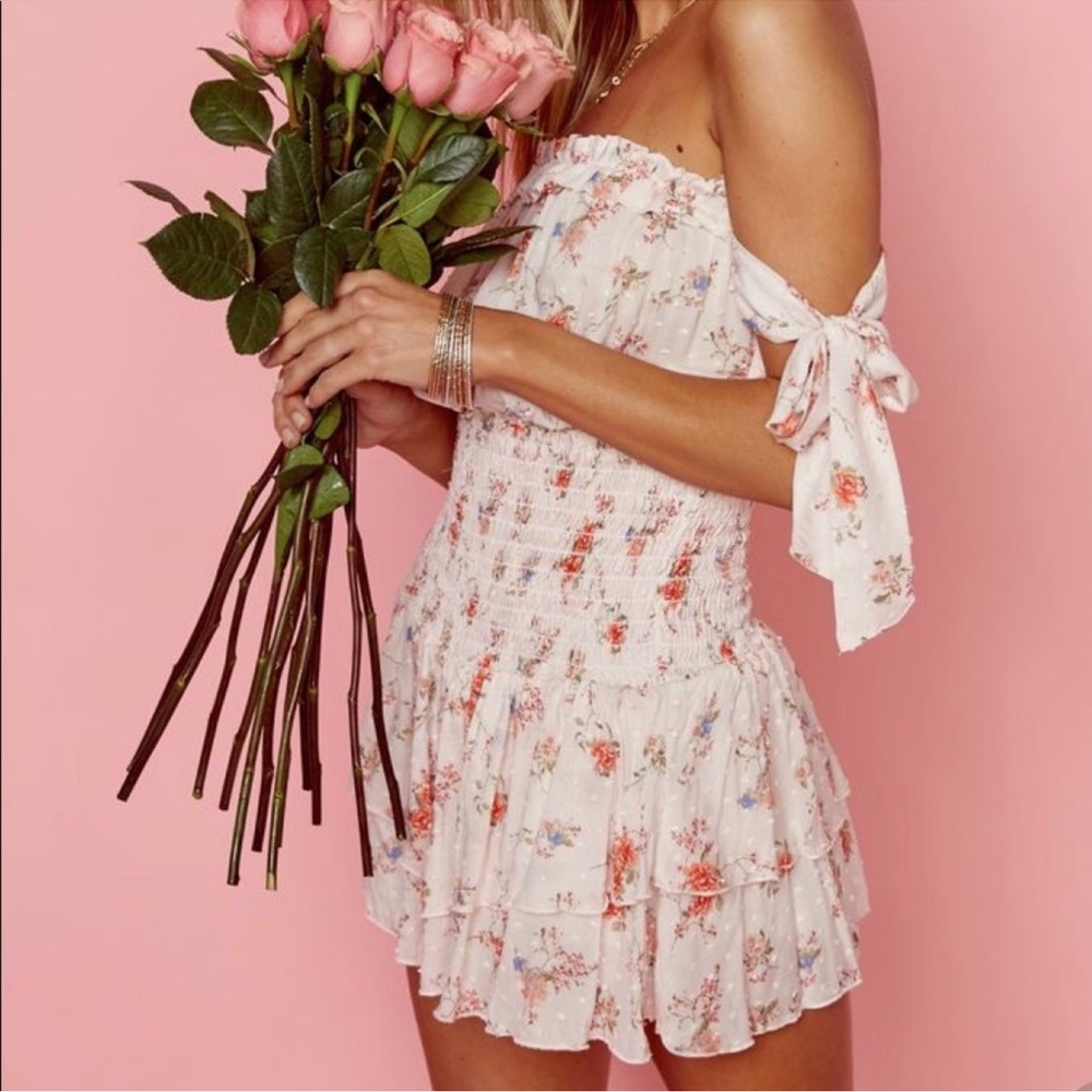 Blue Life Pink Floral Romper Size Small
